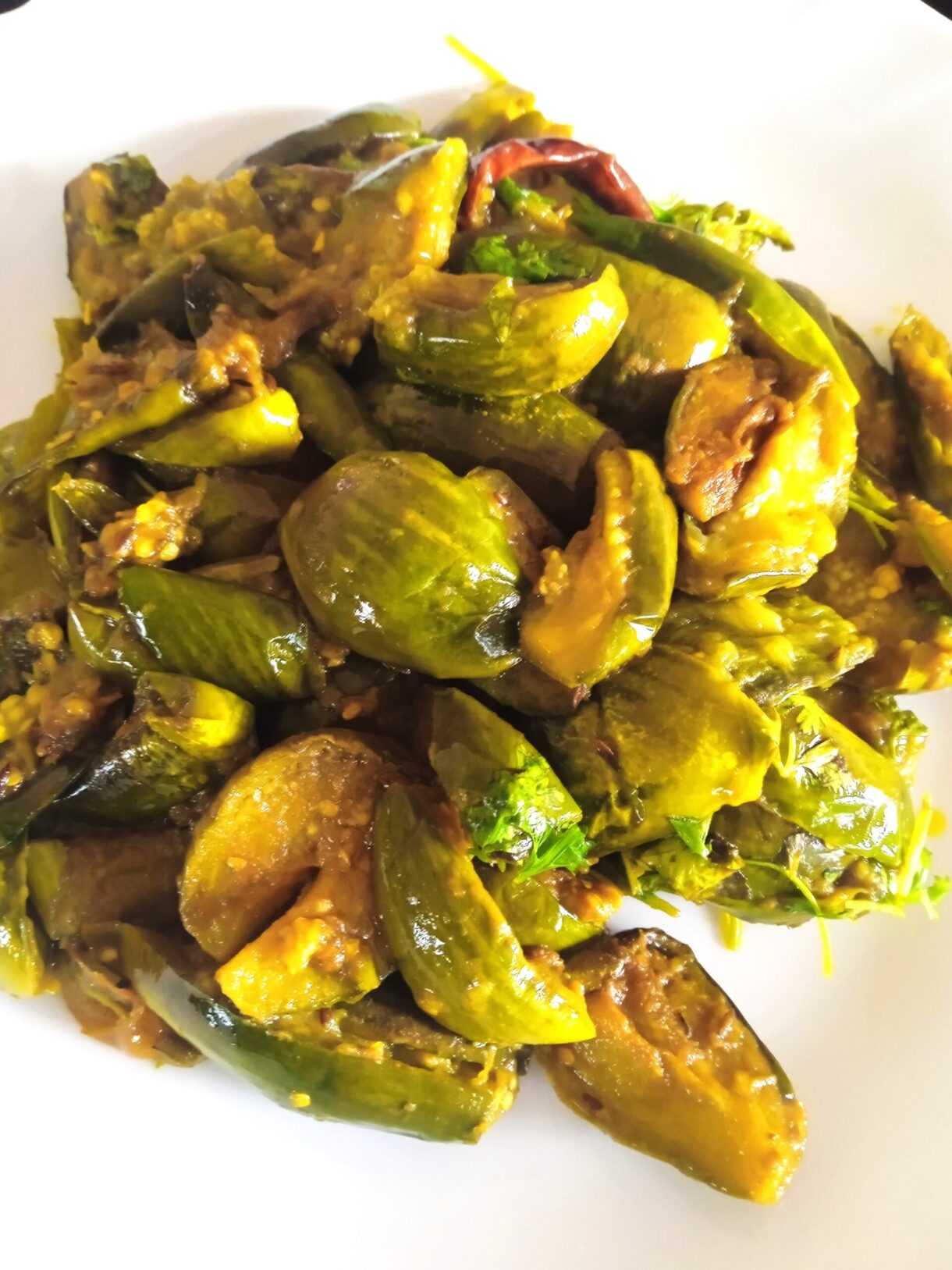 Easy Green Brinjal Fry | Brinjal Fry | Payalsflavor.com